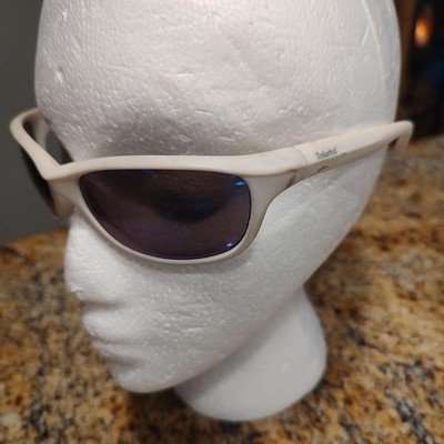 Timberland Sunglasses TB7117 White Blue Lens Sport Wrap Mens Outdoor UV 3-1.5