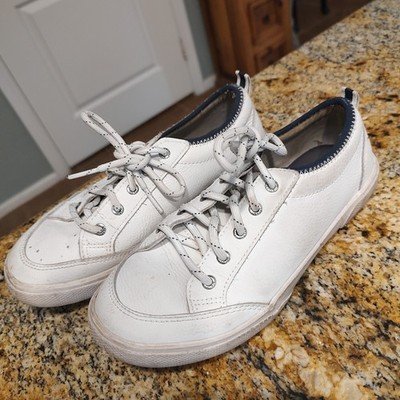 Sperry Top-Sider Deckfin Sneakers White Leather Low Top Men's Sz 2M YB56844A