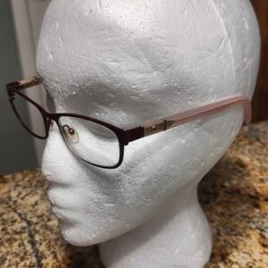 Kate Spade JAYLA OW74 Eyeglasses Frames 52-17-135 Burgundy Pink Gold Womens USED