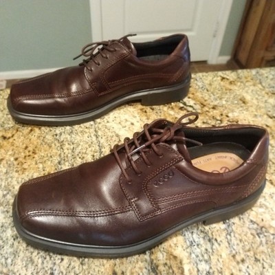 Mens Ecco Lace Up Brown Dress Work Shoes Size 43 (10US) EUC