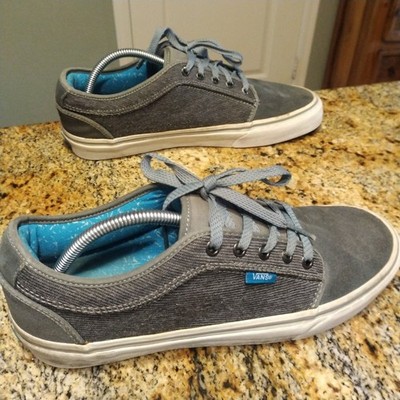 Vans off The Wall Corduroy Suede Shoes Mens Size 10.5 Sneakers Lace Up Gray Rare