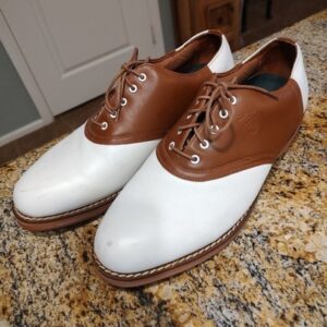 Polo Ralph Lauren Women's Brown White Saddle Oxford Golf Shoes M50117 Sz 12D