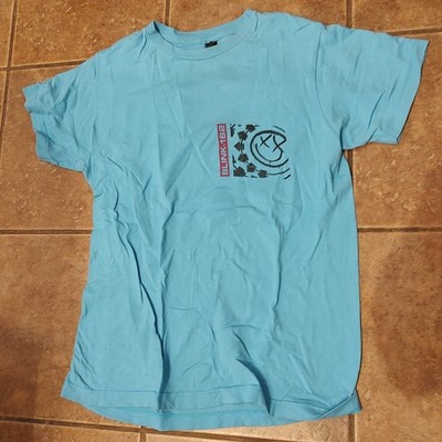Vintage Tultex BLINK 182 Graphic T-Shirt Light Blue Short Sleeve Men's Size P