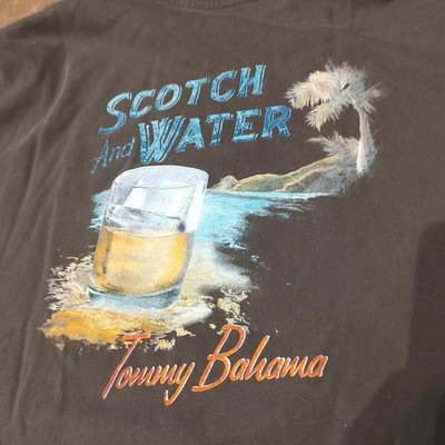 Tommy Bahama Scotch & Water Crew Neck Men’s Gray T-shirt XXL 100% Cotton