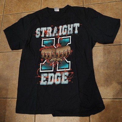 Straight Edge Drug Free Sxe Essential Graphic T-Shirt Black Men's Size Large
