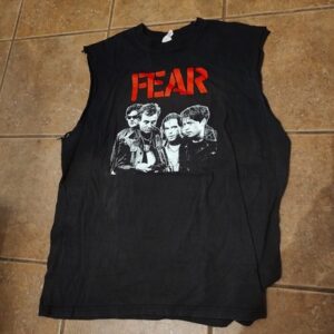 Fear Group Photo Shirt Sleeveless Damned Black Flag Men's Size Large 100% Cotton