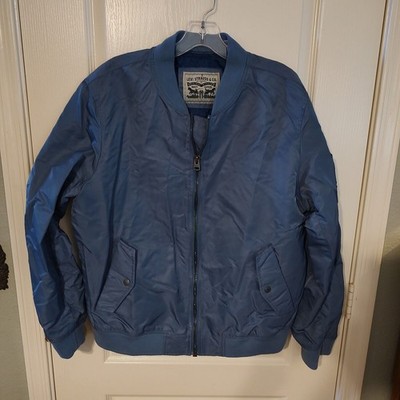 Levi's Men's MA-1 Flight Lightweight Zip-Up Bomber Jacket Blue Horizon Sz Large