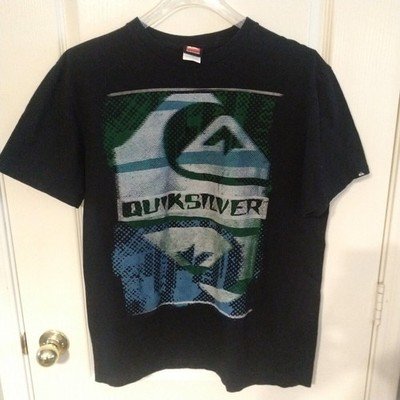 Quiksilver Vintage T-Shirt Mens L Large Lg Black Y2K