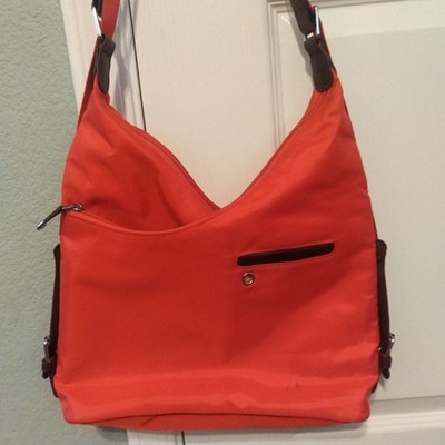 Baggallini Women's Orange Criss Cross Crossbody Shoulder Bag Multiple Pockets