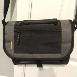 Targus Small Tablet Messenger Bag Black & Gray Nylon Shoulder Bag