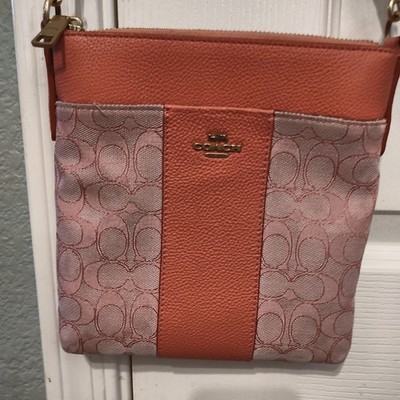 Coach Pink Leather Monogram Crossbody Bag Purse B2179-6476