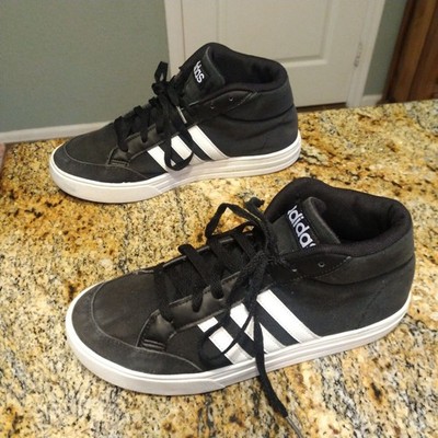 Adidas VS Set Mid Athletic Sneaker Black White Casual Shoes Men's Sz 7.5 BB9890