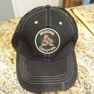 Arizona Coyotes Gila River Promo SnapBack Black Mesh Hat Kachina Goalie Logo