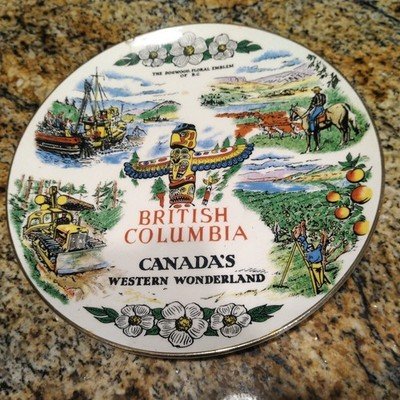 British Columbia Canada's Totem Pole Souvenir Plate Royal Winton England