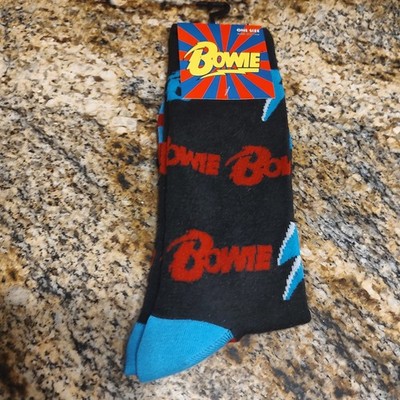 David Bowie Black and Blue Socks Size US 7-12 Official Merchandise