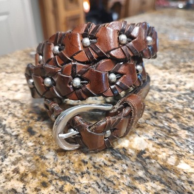 ac.cents Leather Belt Size 22/34 Genuine Leather Made in India