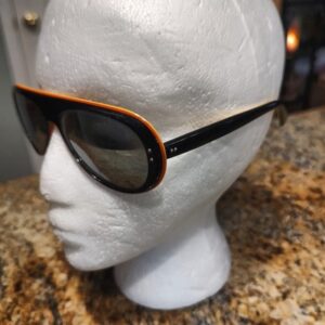Vintage Rare Mirrored Sunglasses Japan Black & Orange Yellow Frame