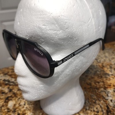 Vintage Retro Sports Sunglasses Black with Gray Lenses