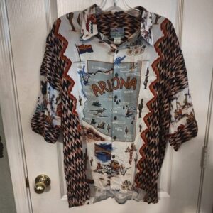 Rare Reyn Spooner Hawaiian Shirt Arizona Map Size L Large