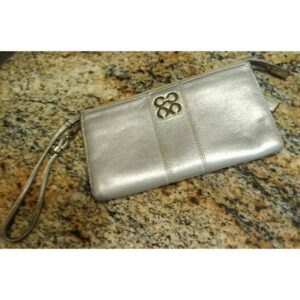 COACH HOLIDAY POPPY SILVER GOLD LMTD LEATHER Wristlet GUC Sm RETIRED