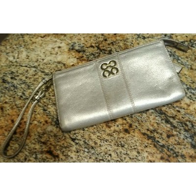 COACH HOLIDAY POPPY SILVER GOLD LMTD LEATHER Wristlet GUC Sm RETIRED