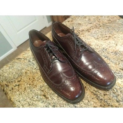 Johnston and Murphy Burgundy Mens Dress Shoes 9 Oxford Wingtip 75483
