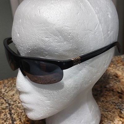 MIU MIU SMU A02-F Womens Black Gold Sunglasses 68mm Dark Gray Lenses USED