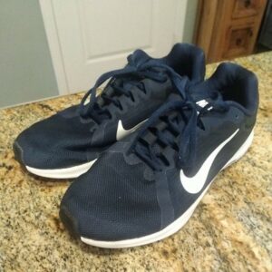 Nike Mens Downshifter 8 AQ2269-400 Blue White Running Shoes Lace Up Size 8.5