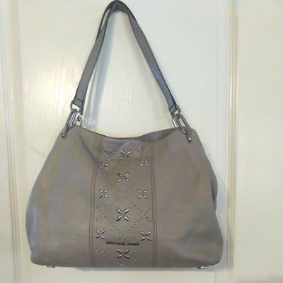Michael Kors Gray Studded Leather Purse Shoulder bag