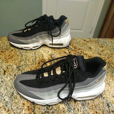 Nike Air Max 95 Youth 6.5 Recraft Running Sneakers Black Mesh CJ3906-007 Running