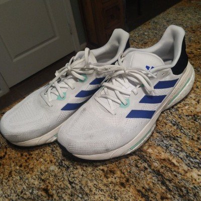 Rare Adidas Solarglide 6 Running Shoes Cloud White Blue Mint Men's US 11