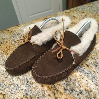 Minnetonka Chrissy Bootie Moccasin Chocolate Brown Suede Leather Women's Size 9