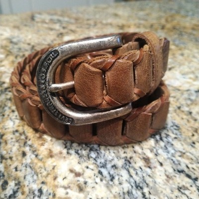 Vintage Levi Strauss & Co. S.F. Cal Size 38/95 Braided Brown Leather Belt #3720P
