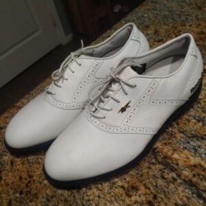 Reebok Golf Shoes Sneakers White Leather Rubber Spikes Lace Up Women's 8.5