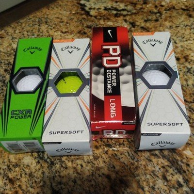 Callaway Supersoft Yellow White CXR POWER NIKE Precision Golf Balls Lot of 4 NIB
