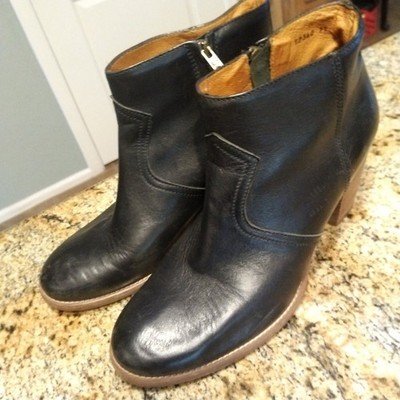 Madewell Ankle Boots Women's Size 11 Black Leather Booties Block Heel 17340