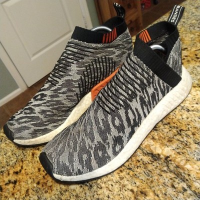 Adidas NMD CS2 Primeknit Glitch Black Red White Sneakers BZ0515 Mens Size 12