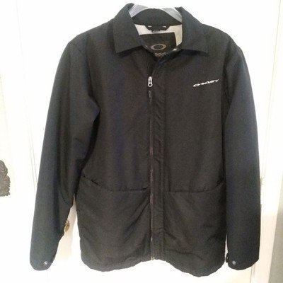 Oakley Jacket Mens MEDIUM M MED Black Full Zip Puffer Coat Windbreaker Lined