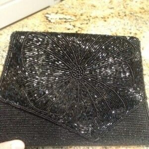 MCM Black Beaded Wristlet / Crossbody Small Cute Purse Bag