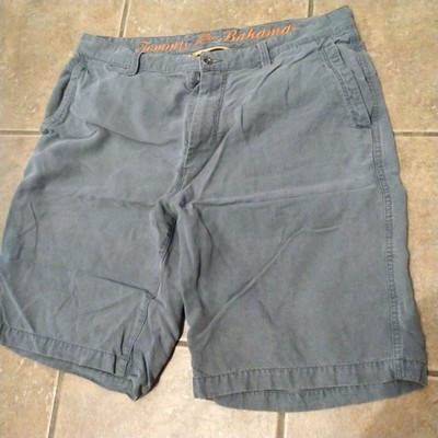 Tommy Bahama Paradise Nation Shorts Gray Embroidery Logo Flat Front Men's 35