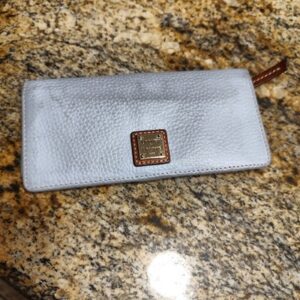 Dooney Bourke Light Blue Leather Wallet with Zipper