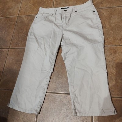 Lauren Ralph Lauren Women's Cropped Jeans High Rise Flat Front Ivory Size 12