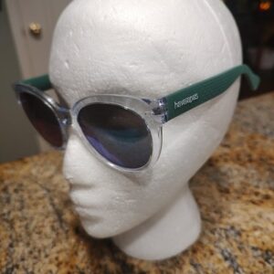 Havaianas Noronha/M Hat Sunglasses Mens 52□21 Round Clear Frame Blue Lens QTTZ9
