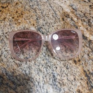 Quay Pink Oversized Sunglasses with Rose Gold Temples - Used