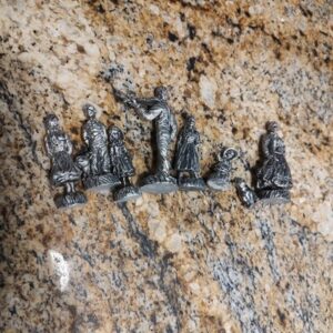 Vintage Pewter Collection People & Animals Figurines Lot of 8