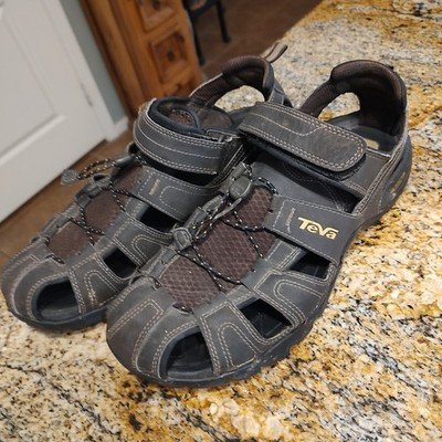 Teva Men's Forebay Water Sandals Hiking Shoe W/ ShocPad Gray/Brown Sz 11