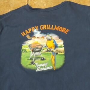 Tommy Bahama Men's Sz XL Navy Blue Happy Grillmore Graphic BBQ T-Shirt