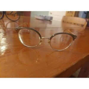 Rare GIORGIO ARMANI Gold Rim Round eyeglasses frames 140 49 29 Italy Black