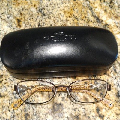 Coach HC 5054 Faina 9187 Eyeglasses Satin Brown Tortoise Gold 49-17-135 w/ Case