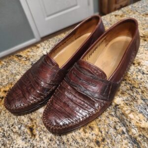 Johnston & Murphy Brown Leather Loafers Mens Size 6 Made in Italy Domani